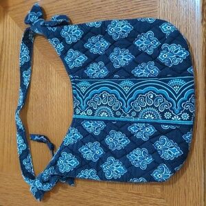 Vera Bradley Retired Paisley Print Blue/White Pattern Fabric Mini Hobo Bag